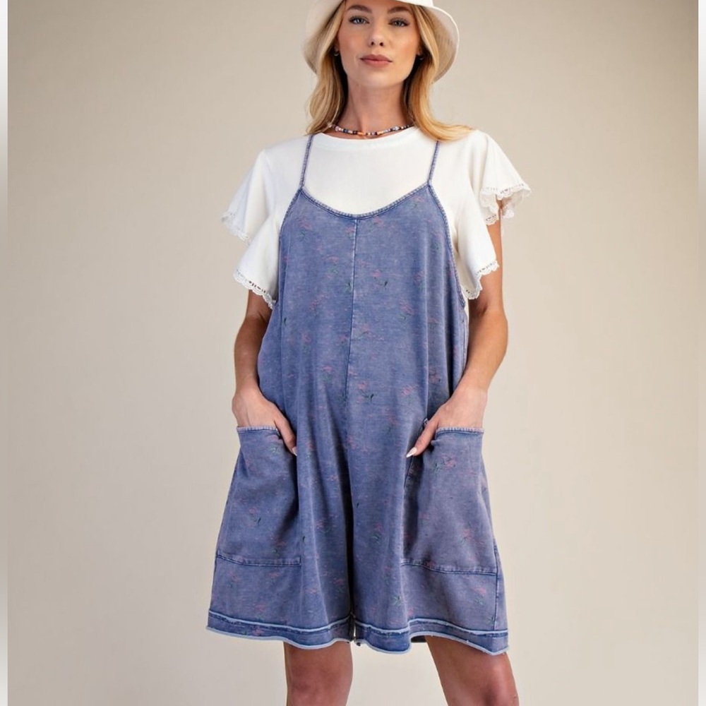 Easel Washed Terry Romper